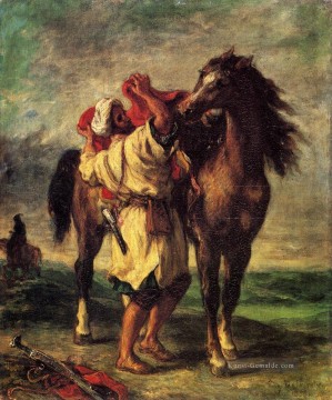  pferd - Ferdinand Sieger Eugene A marokkanisch Pferd romantische Eugene Delacroix Satteln